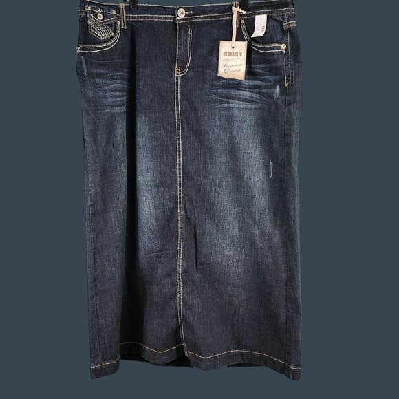 Hydraulic Premium Denim Womens  Jean Skirt With Embroidered Pockets Size 24 - Picture 1 of 7